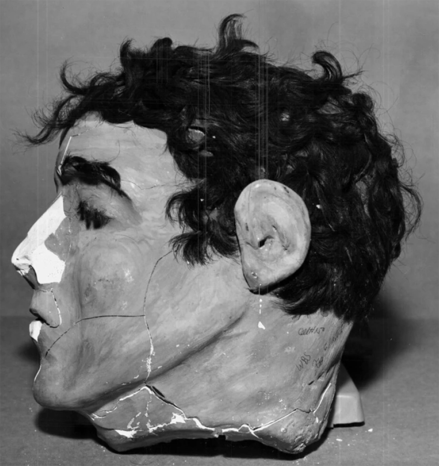 The papier-mache dummy head made by Frank Morris, used to deceive guards during the night counts