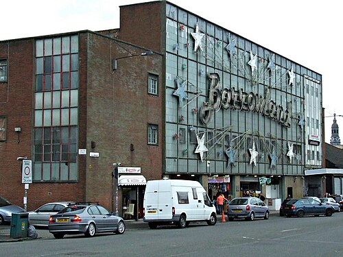 The Barrowland Ballroom exterior during daylight, showing the distinctive frontage on Gallowgate