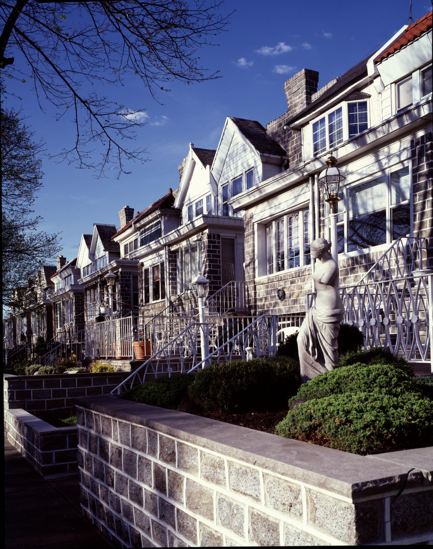 Row house neighborhood in northeast Philadelphia, Pennsylvania