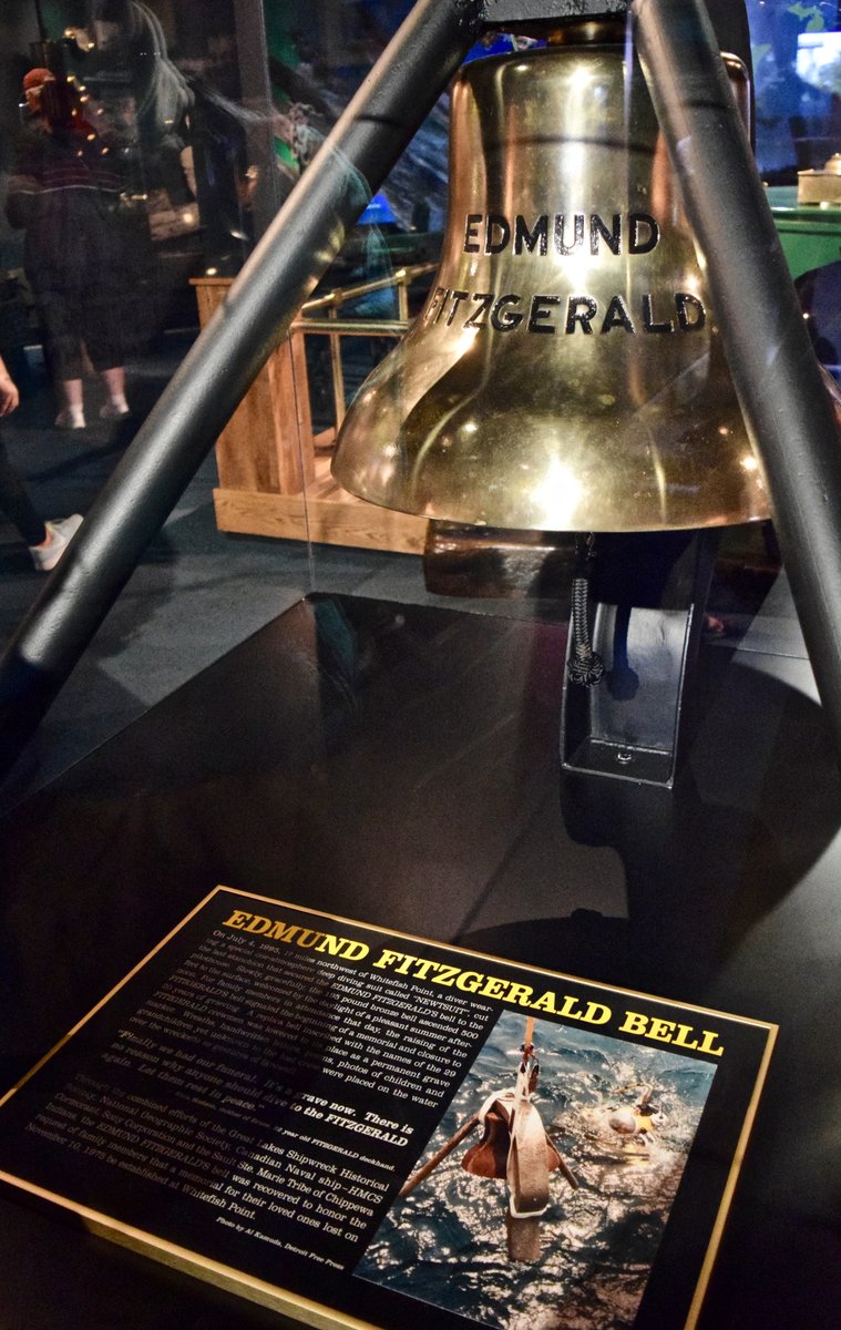 The recovered bell from the SS Edmund Fitzgerald at the Great Lakes Shipwreck Museum