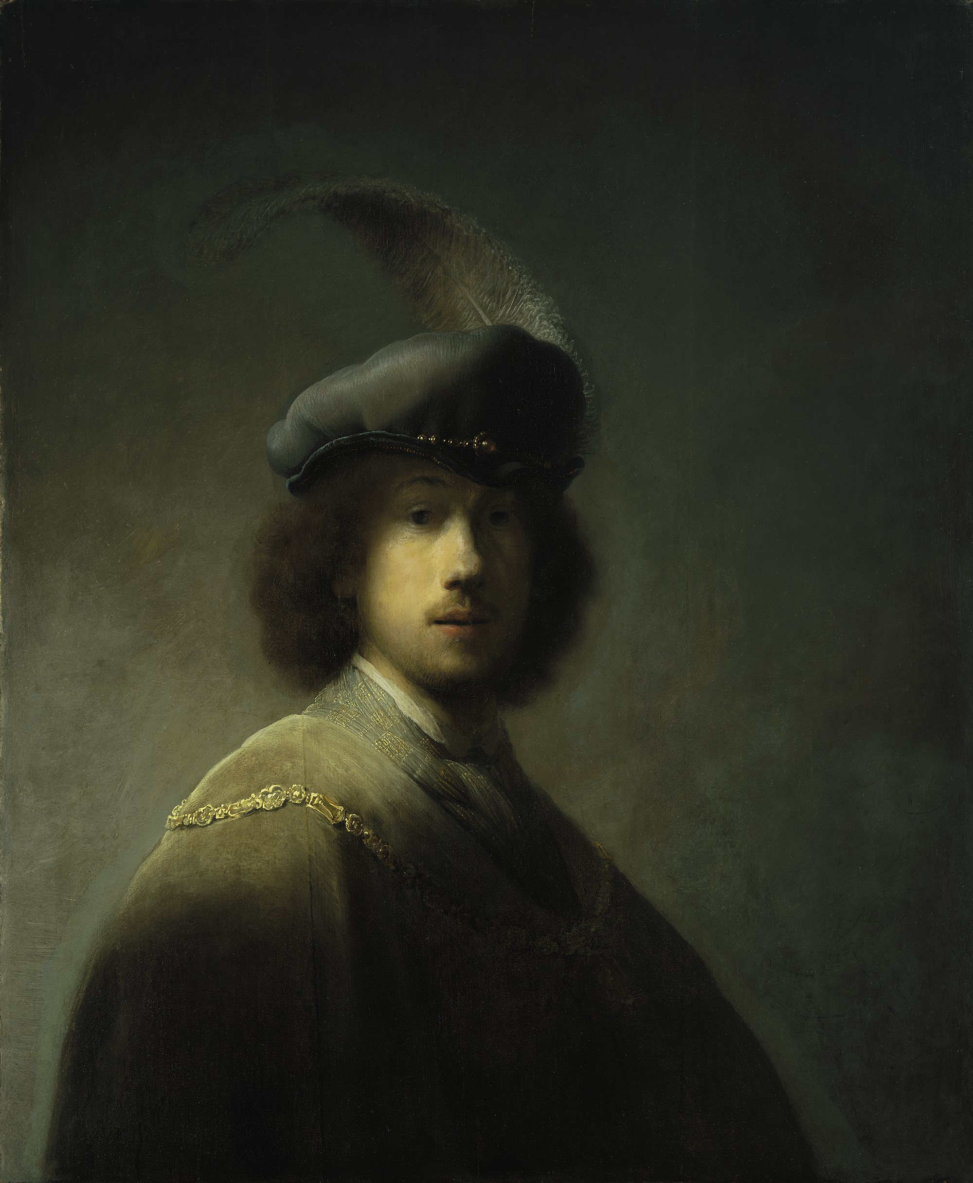 Rembrandt van Rijn self-portrait, 1629, formerly in the Gardner Museum collection