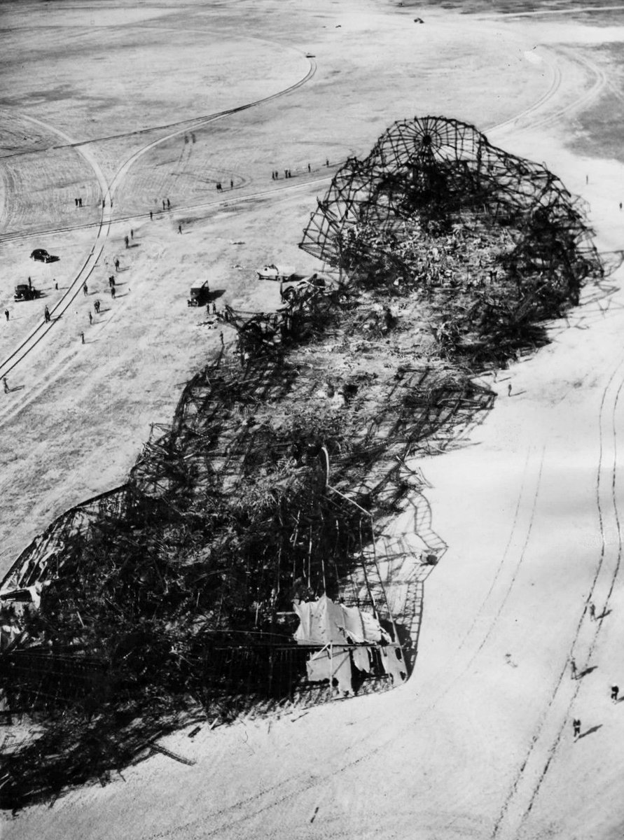 Aerial photograph of the Hindenburg wreckage at Lakehurst, May 7, 1937