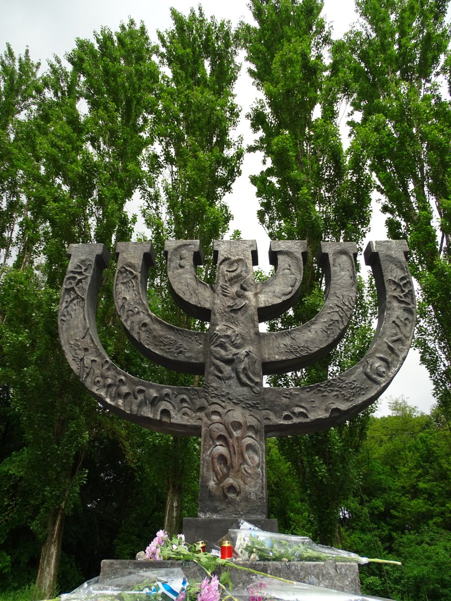 The Menorah memorial at Babyn Yar, Kyiv
