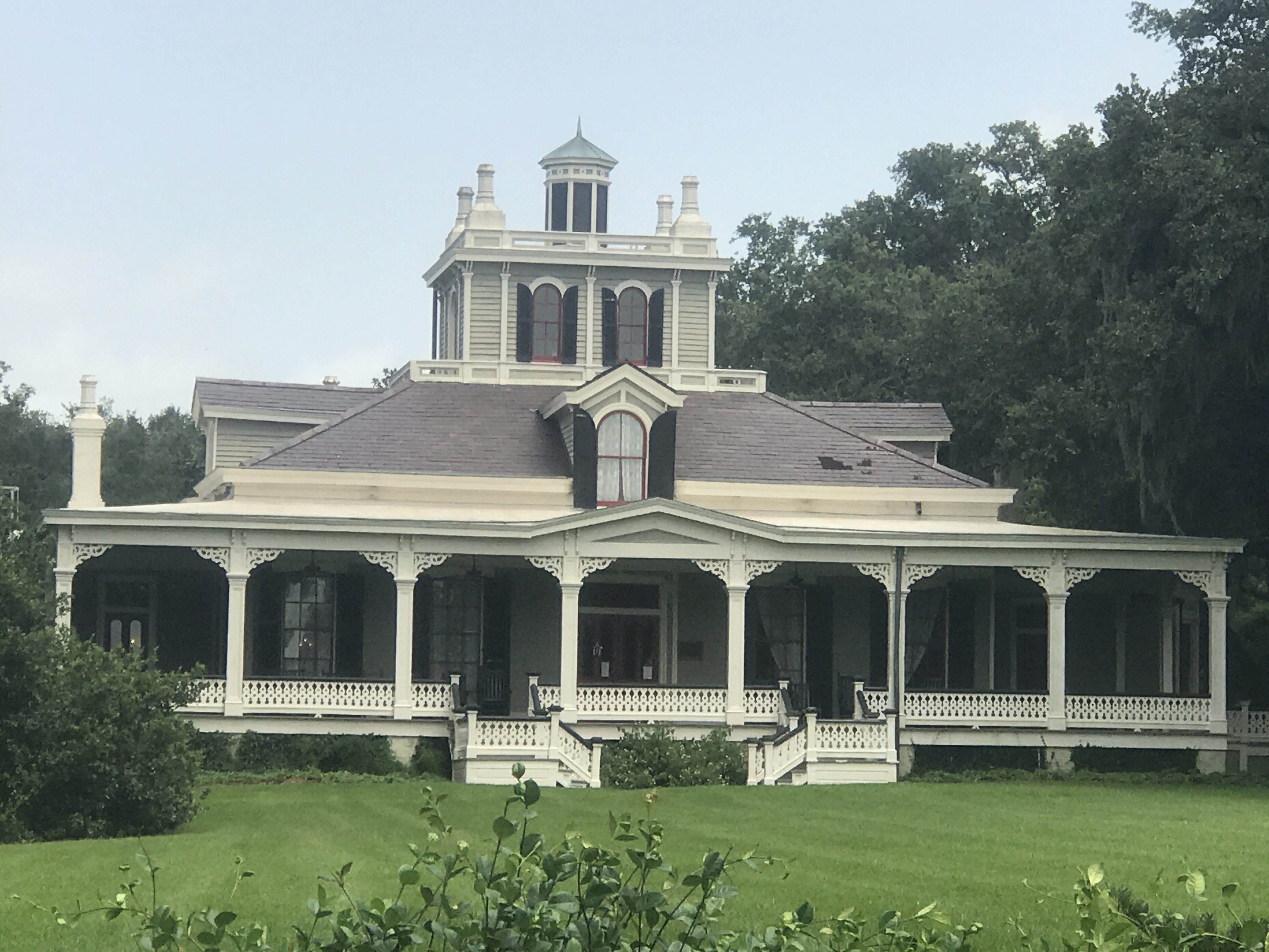 Exterior view of the historic Joseph Jefferson House and Rip Van Winkle Gardens on Jefferson Island, Louisiana