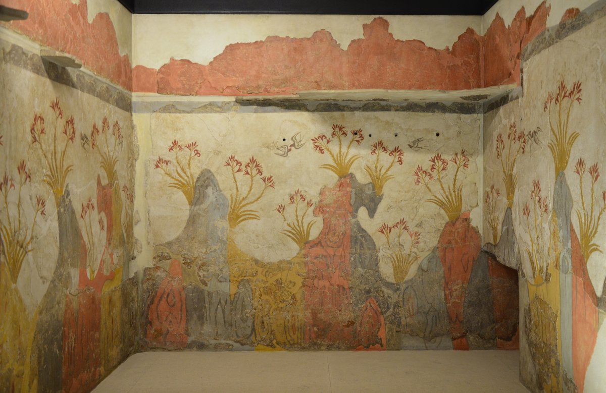 The Spring Fresco from Akrotiri, showing lilies and swallows, 16th century BC
