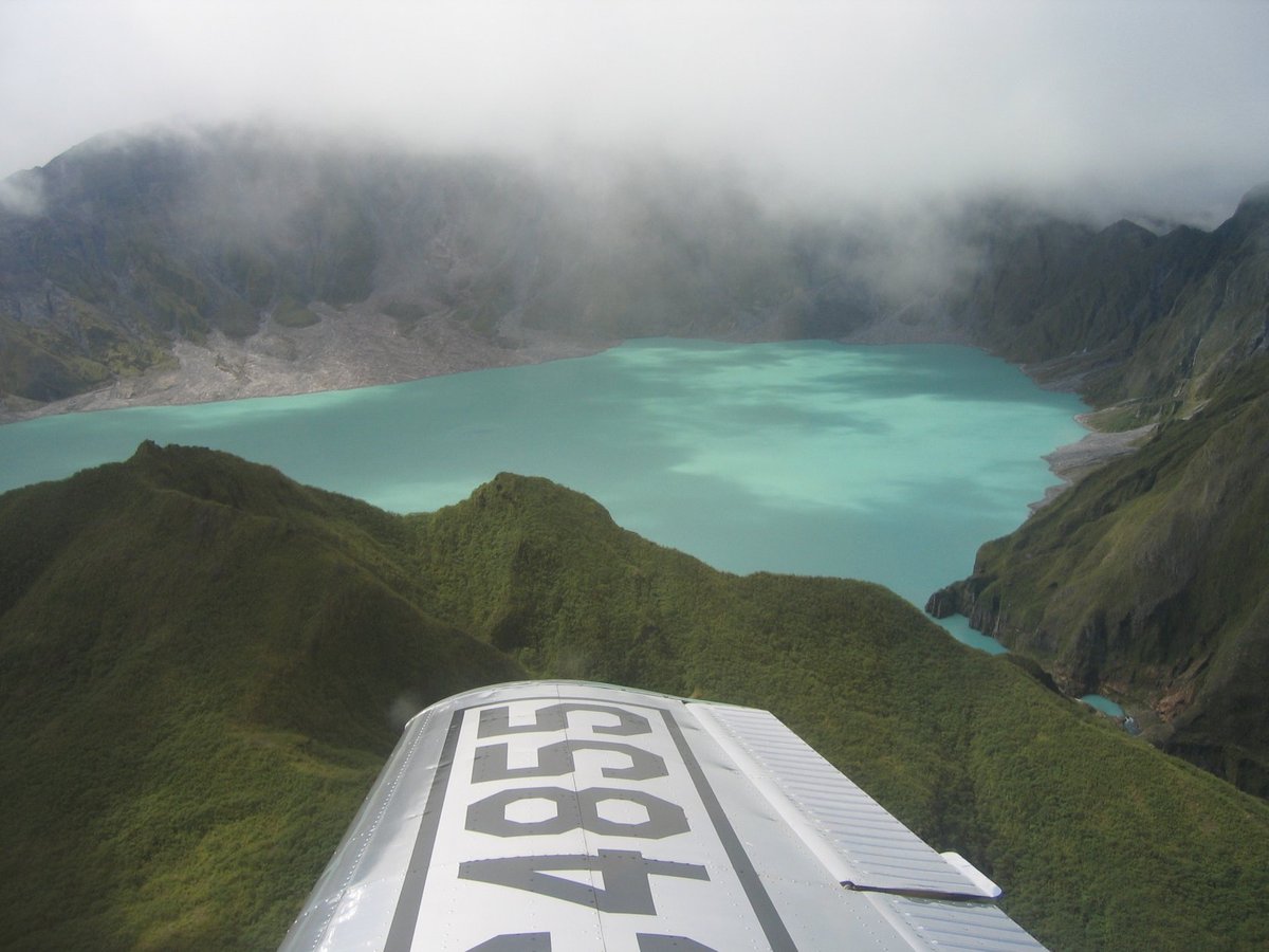 Lake Pinatubo, the turquoise crater lake that filled the caldera left by the 1991 eruption