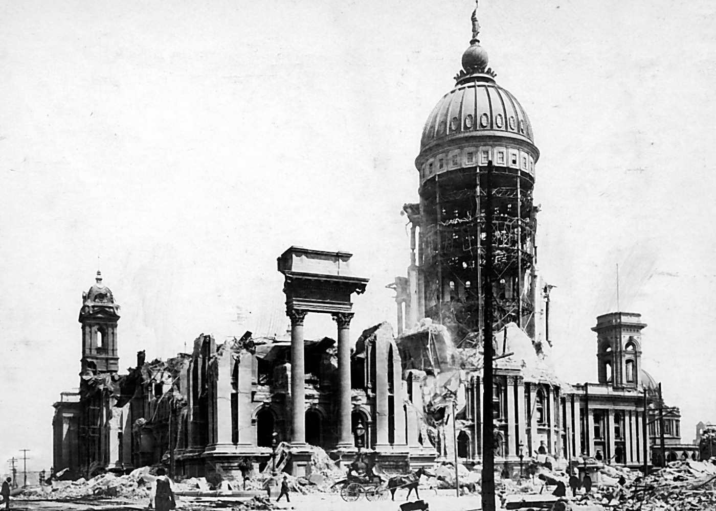 San Francisco City Hall ruins, April 20, 1906, photographed by Walter C. Mendenhall of the USGS
