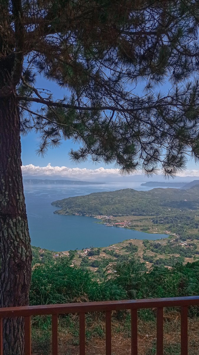 Lake Toba viewed from the Sipinsur Geosite, showing the caldera scale