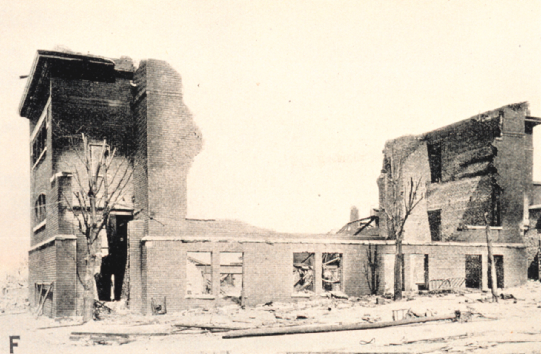 Ruins of the Baptist Church at Murphysboro, Illinois, demolished by the 1925 Tri-State Tornado