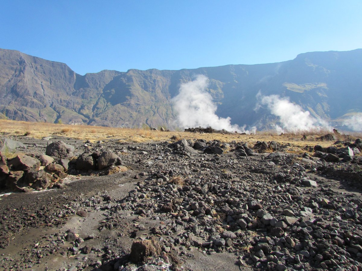 The caldera of Mount Tambora in Sumbawa, Indonesia