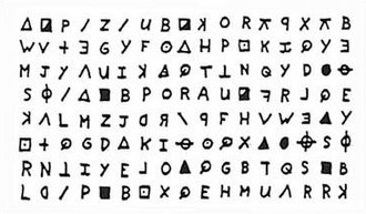 The Zodiac Killer cipher fragment sent to the Vallejo Times-Herald on July 31, 1969
