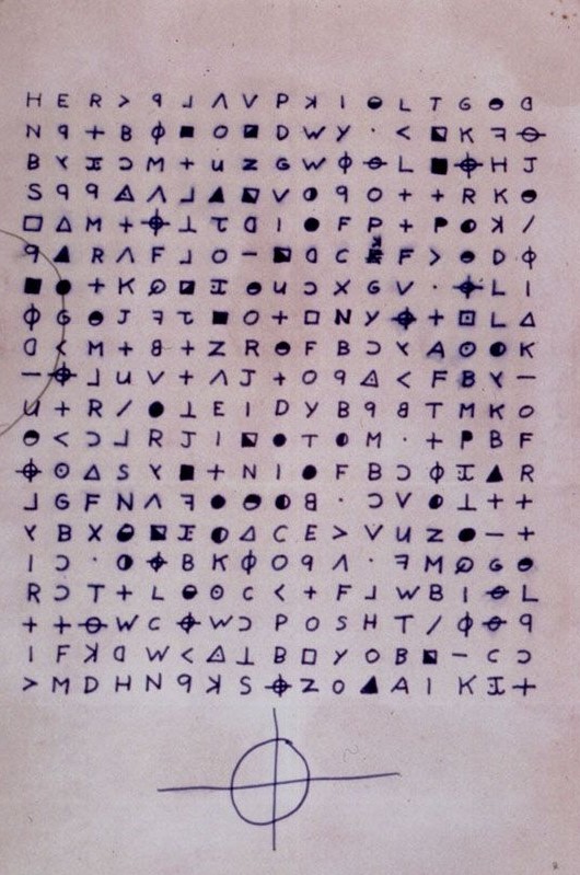 The Z340 cipher sent by the Zodiac Killer to the San Francisco Chronicle on November 8, 1969, in color